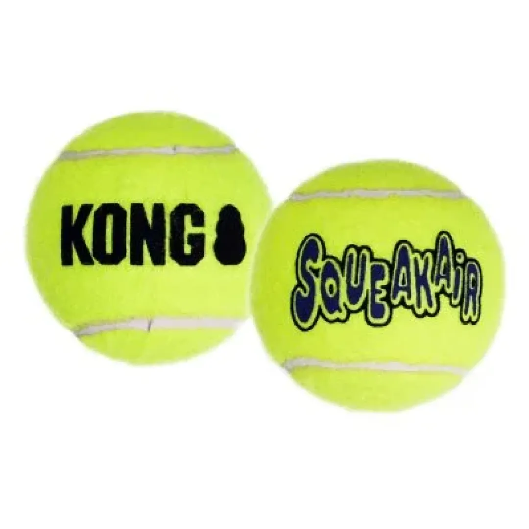 Kong Air Squeaker tennisball Ø 10,2 cm - stor bold med piv til hunde