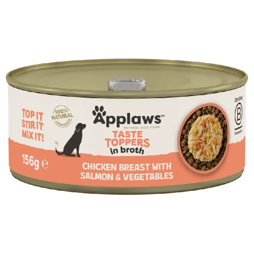 Applaws Hund & Katte mad Applaws Hundevådmad Kylling og Laks 156 g - Naturlig topping til hunde