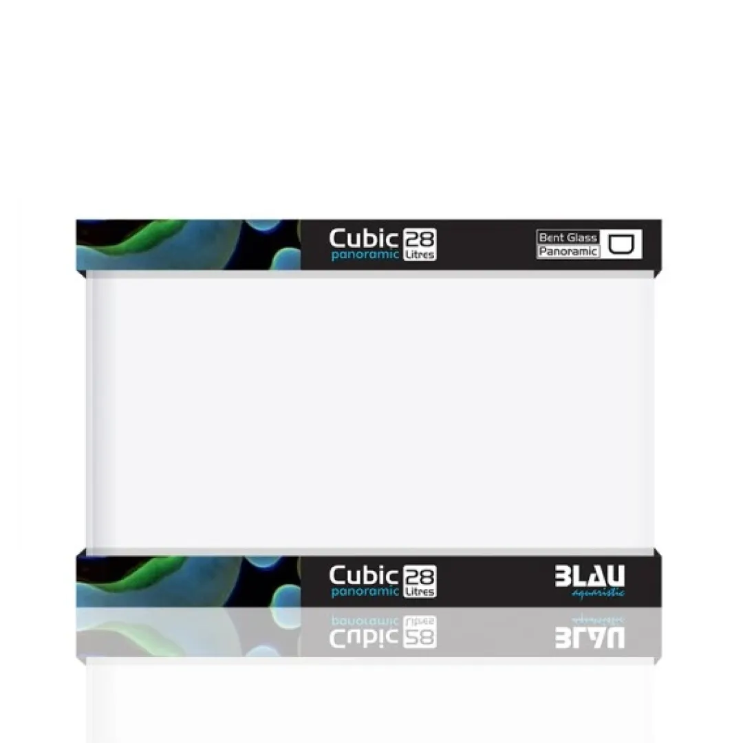 Blau - Aquaristic Blau CUBIC Panorama akvarium Nano Akvarium 28 L Optiwhite glas (40x25x28)