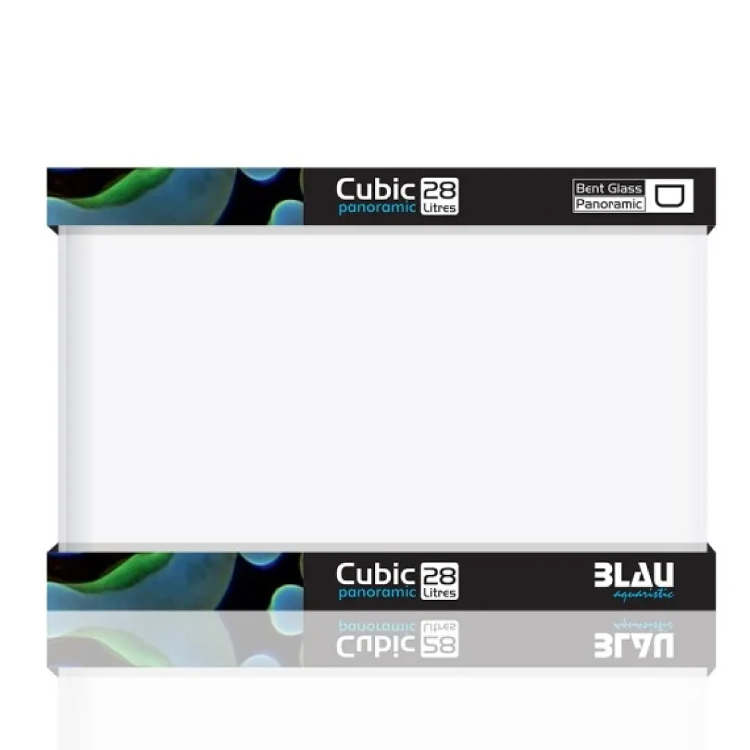 Blau - Aquaristic Blau CUBIC Panorama akvarium Nano Akvarium 28 L Optiwhite glas (40x25x28)