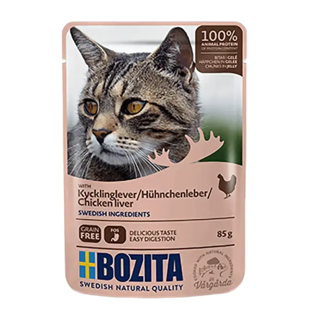 Bozita - Swedish natural quality Bozita Kattefoder pose 85g kyllingelever gele