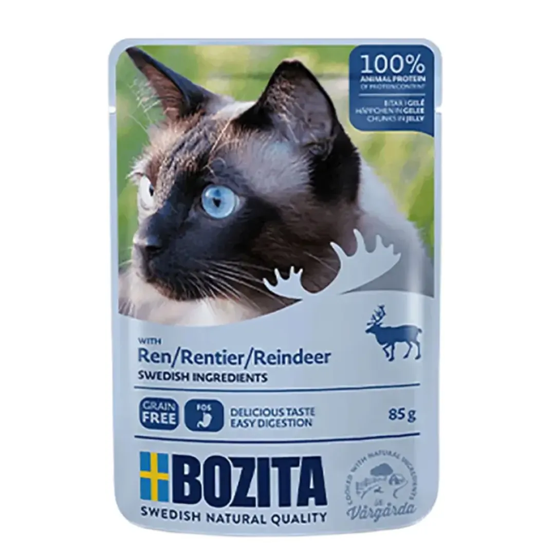 Bozita - Swedish natural quality Bozita Kattefoder pose 85g rensdyr gele