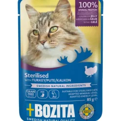 Bozita - Swedish natural quality Bozita Kattefoder pose 85g Steriliseret kalkun gele