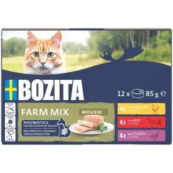 Bozita - Swedish natural quality Bozita Mousse Mixedfarm 12x85 g - Kylling, Okse & Kalkun til Kat