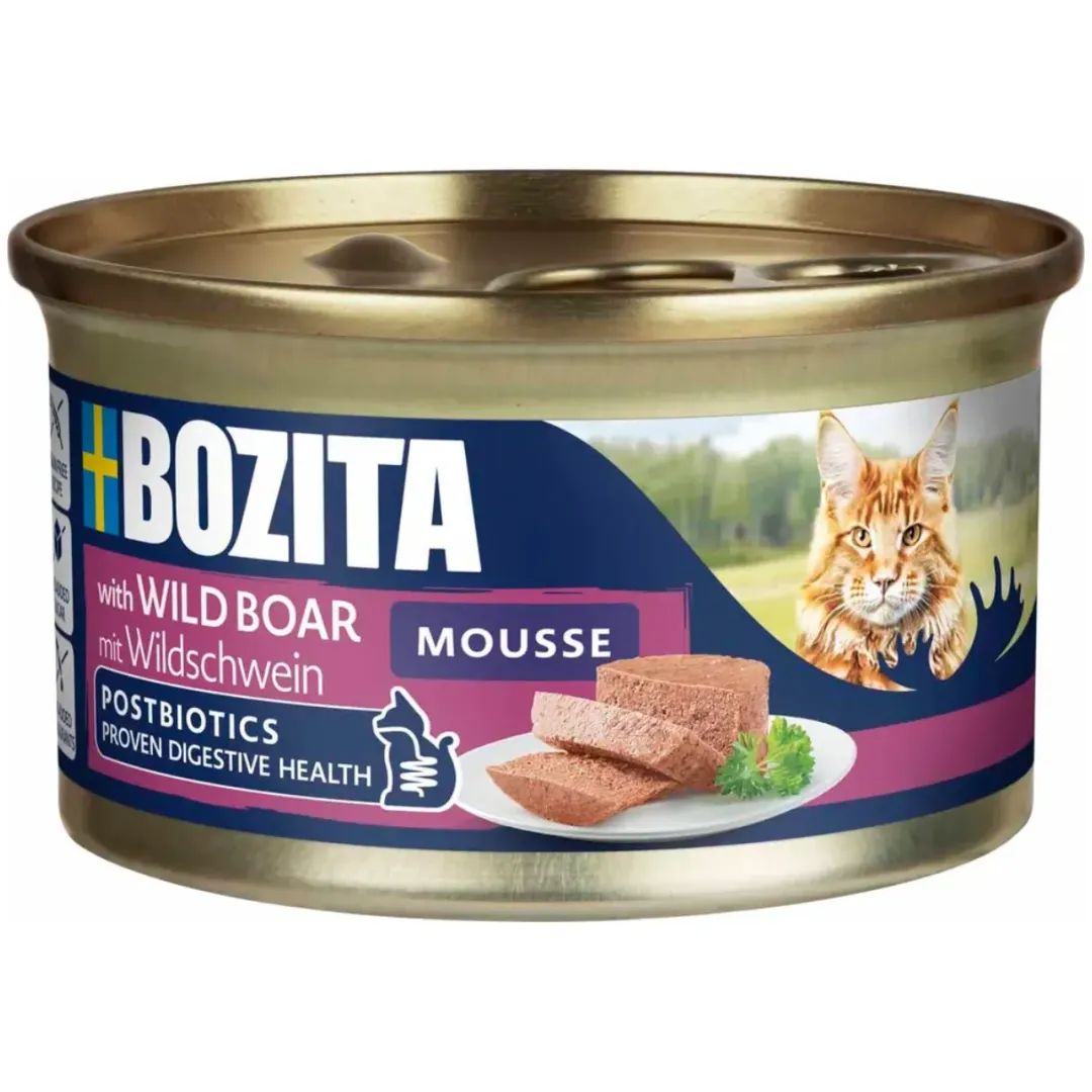 Bozita - Swedish natural quality Bozita Mousse Vildsvin 85 g - Kornfrit Fuldfoder til Kat