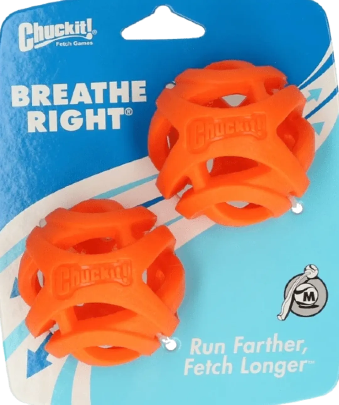 MiniZoo Chuckit Breathe Right Fetch Ball Medium 2 stk