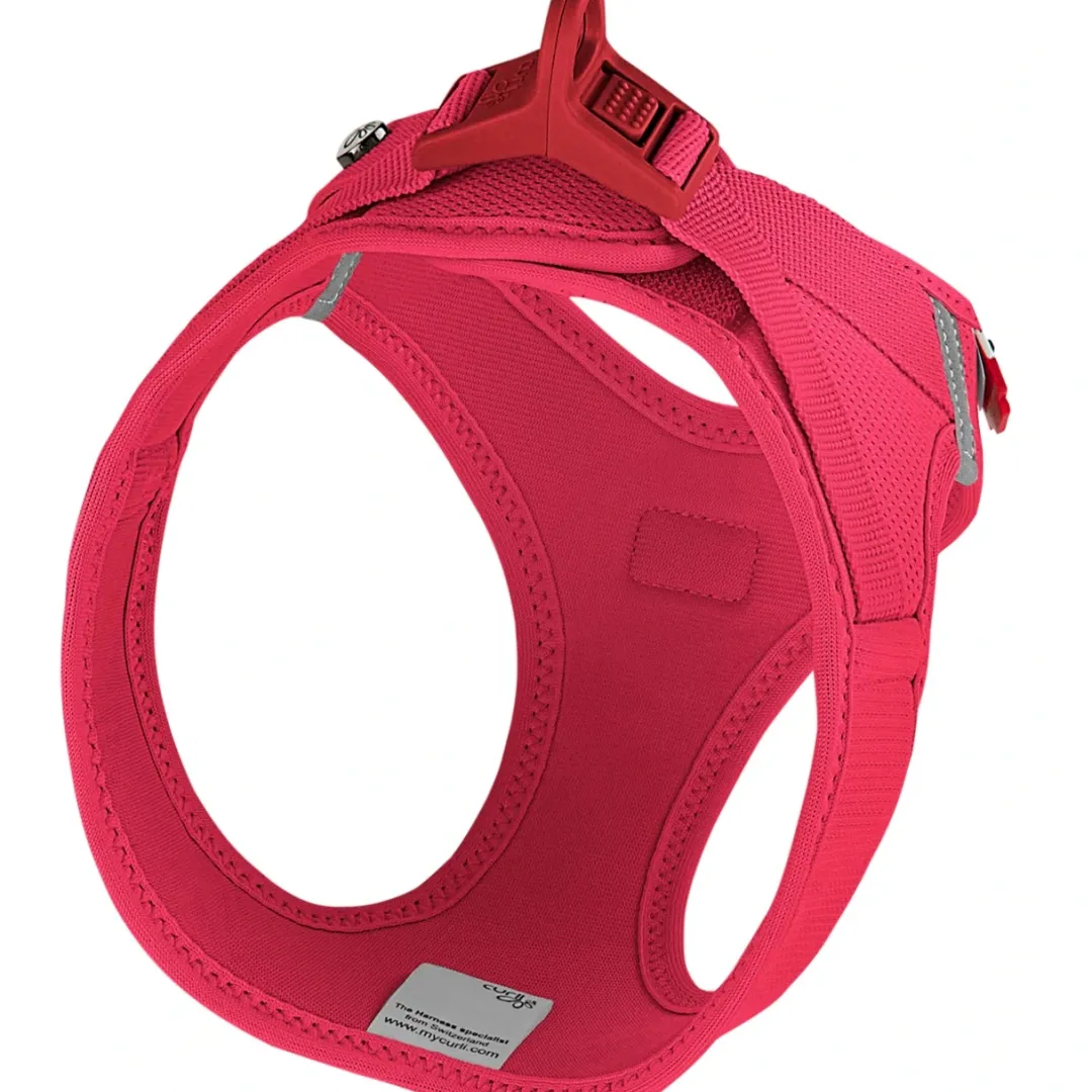 Curli Vest Hundesele Clasp Air Mesh 2XS Rød - let og behagelig sele til smaahunde
