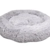 Flamingo Cushion Krems fluffy rund hundeseng medium lysegrå