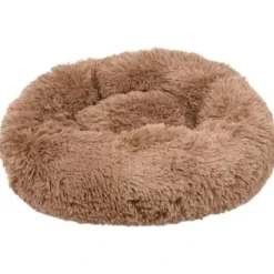 Flamingo Cushion Krems fluffy rund hundeseng small khaki