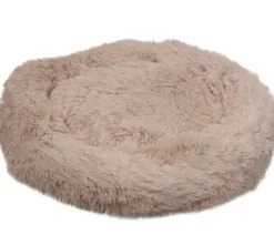 Flamingo Cushion Krems fluffy rund hundeseng medium beige