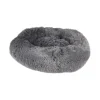 Flamingo Cushion Krems fluffy rund hundeseng small grå