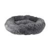 Flamingo Cushion Krems fluffy rund hundeseng medium grå