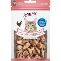 Dokas Premium Hunde og Kattesnacks Dokas Kat Frysetørrede kyllingehjerter 15 Gram