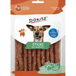 Dokas Premium Hunde og Kattesnacks Dokas Stænger med hyben 105 g - vegetabilske hundesnacks