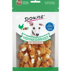 Dokas Premium Hunde og Kattesnacks Dokas Tørret kyllingebryst med kokos 60 g - naturlige hundesnacks