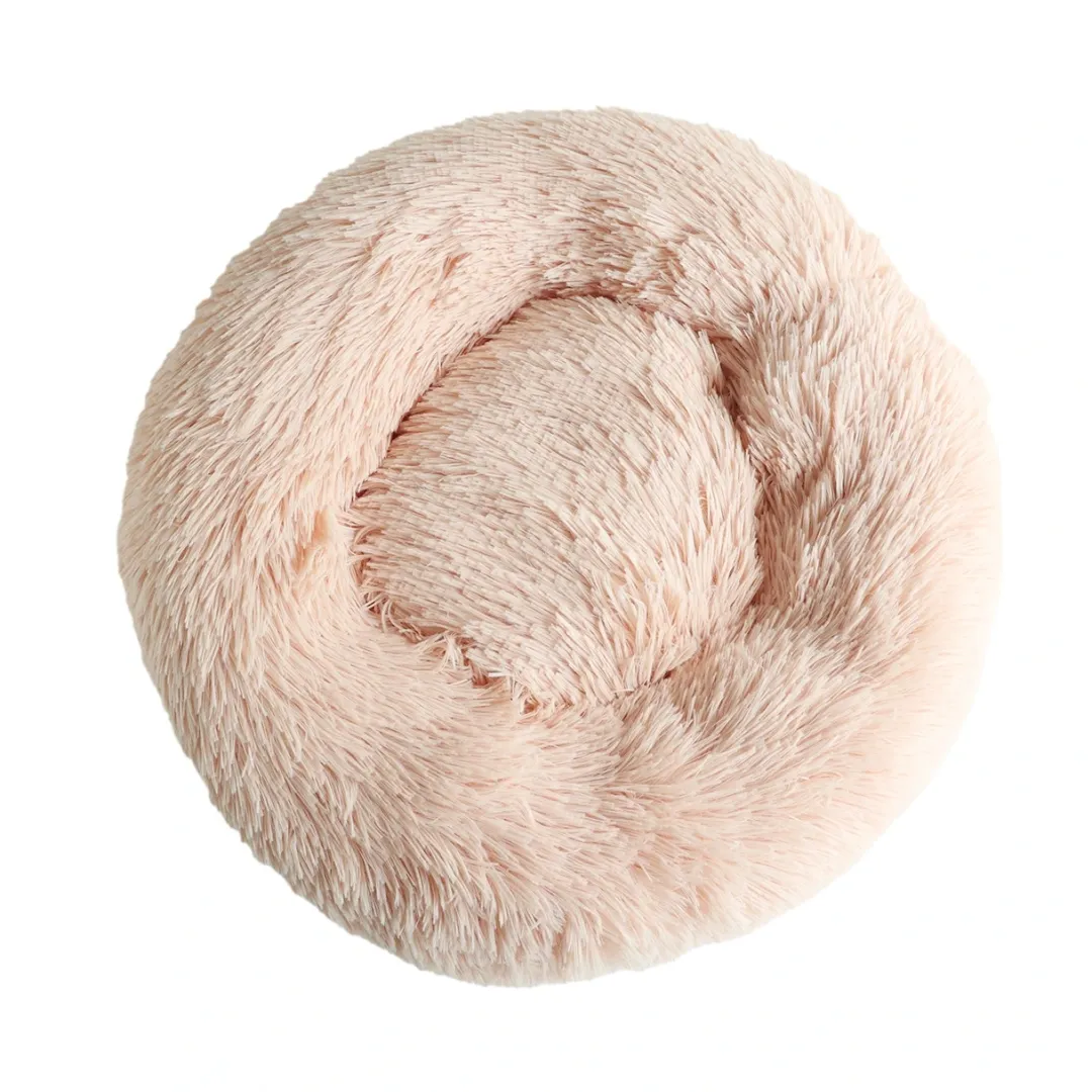Donut Cozy Hundeseng Laksefarvet 70 cm - blød seng til store hunde