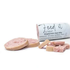 Feed it - Lækre snackpølser Feedit & Treat Pure Deer 400 g - naturlig hjorteskærepølse til hund og kat