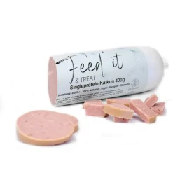 Feed it - Lækre snackpølser Feedit & Treat Pure Turkey 400 g - naturlig kalkunskærepølse til hund og kat
