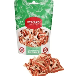 Ficcaro Katte og Hundesnack FICCARO Hundesnack Kylling & Sej Triangle - kylling og sej i trekantform 100 g