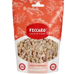 Ficcaro Katte og Hundesnack FICCARO Hundesnack Torsk & Tranebær Soft Cubes - bløde tern af torsk og tranebær 100 g