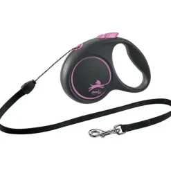 Flexi Hundesnor Flexi Black Design bånd S 5 meter 12 kg pink