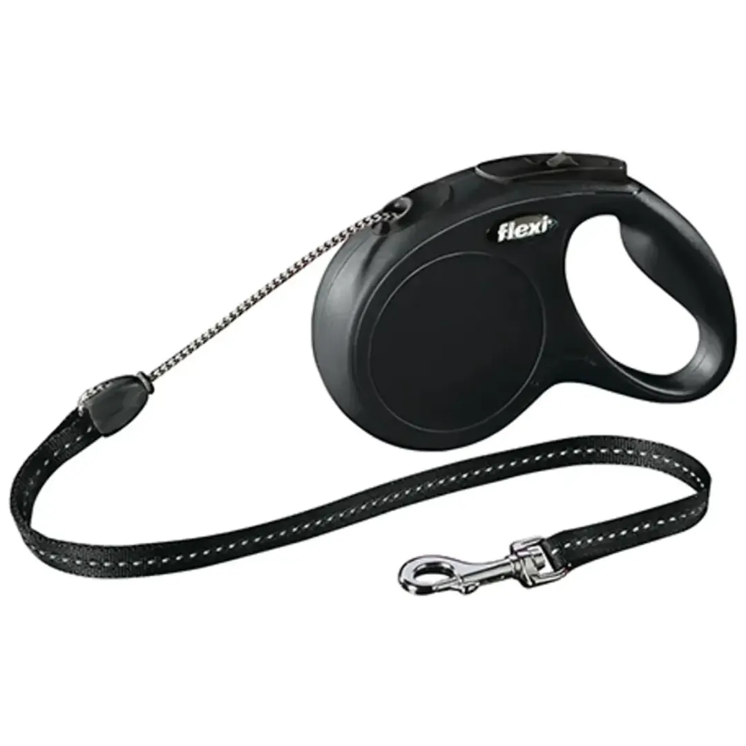 Flexi Hundesnor Flexi New Classic M Hundeline Sort 5 m - maks 20 kg