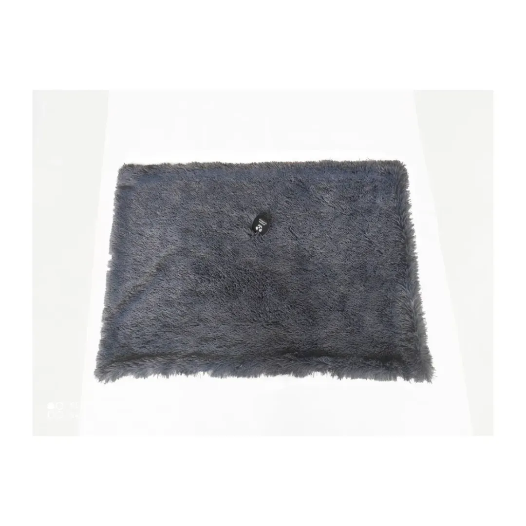 MiniZoo Fluffy hundetæppe 100x70 cm koksgrå til hund - blødt underlag med skridsikker bund