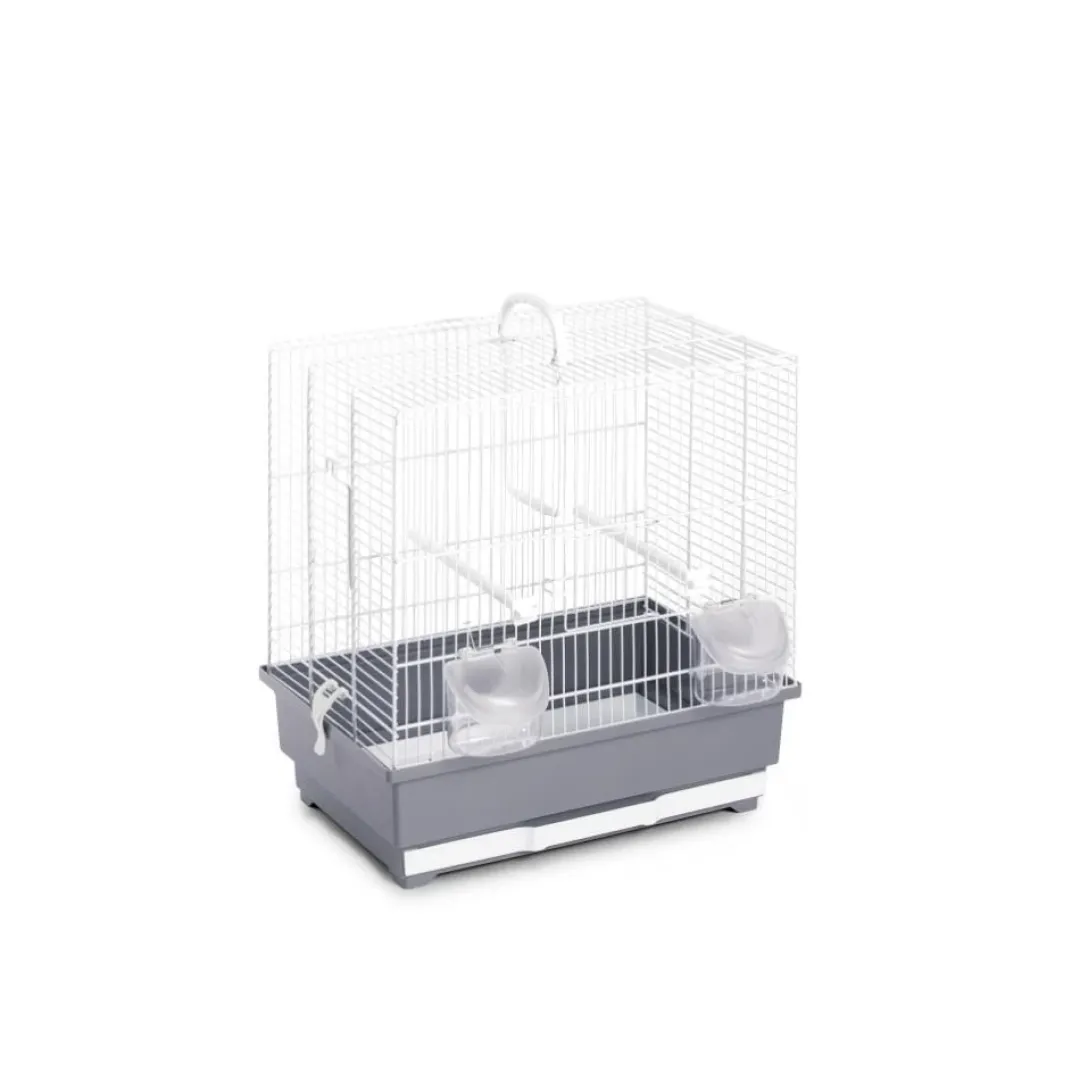 FOP Pet Products FOP Fuglebur Alfa 3 Hvide tremmer og grå bund
