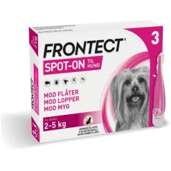 Frontline Frontect spot on 3 x 0,5 ml til hunde 2-5 kg - effektiv beskyttelse mod parasitter