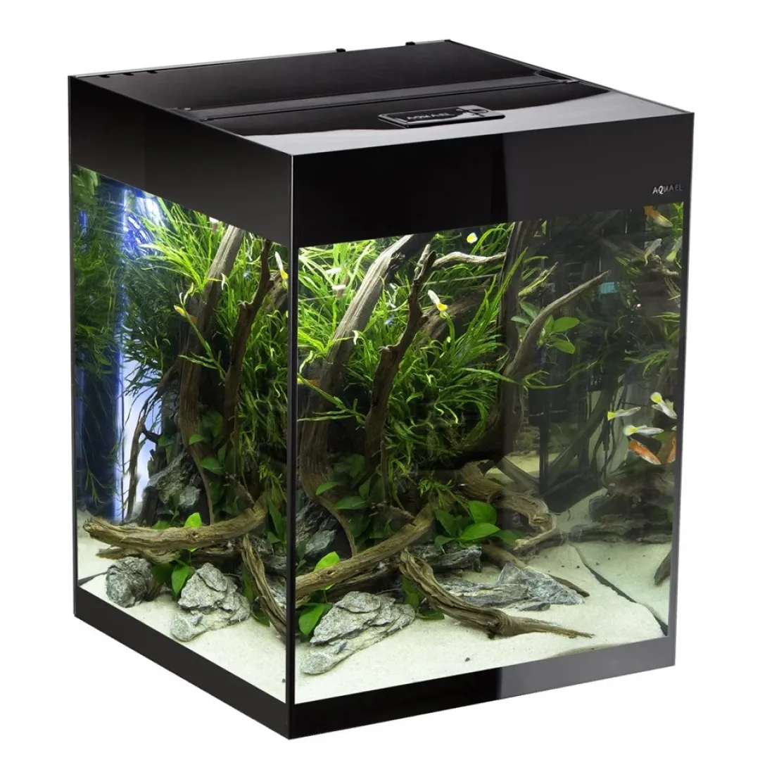 Aquael Glossy akvarie Cube 50x50x63 cm 132 L Sort