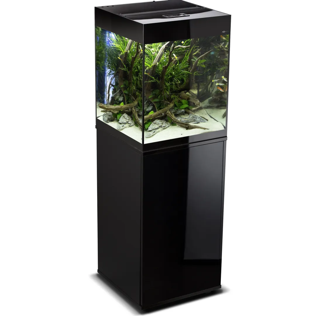 Aquael Glossy akvarie Cube 50x50x63 cm 132 L Sort