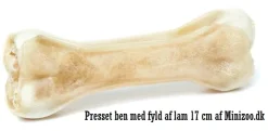 Treattime Håndlavet Presset Tyggeben med fyld af lam 17 cm 115 g - stort tyggeben til hunde