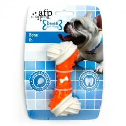 AFP All for paws Hunde Dental Bidelegetøj TPR ben med Kylling - tandplejende hundelegetøj med smag