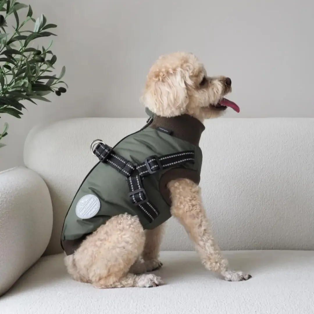 Nordic Paws Hundejakke Thor med indbygget sele Grøn L