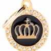 My Family Hundetegn Hundetegn My family Glam Cirkel med Krone lille sort/guld