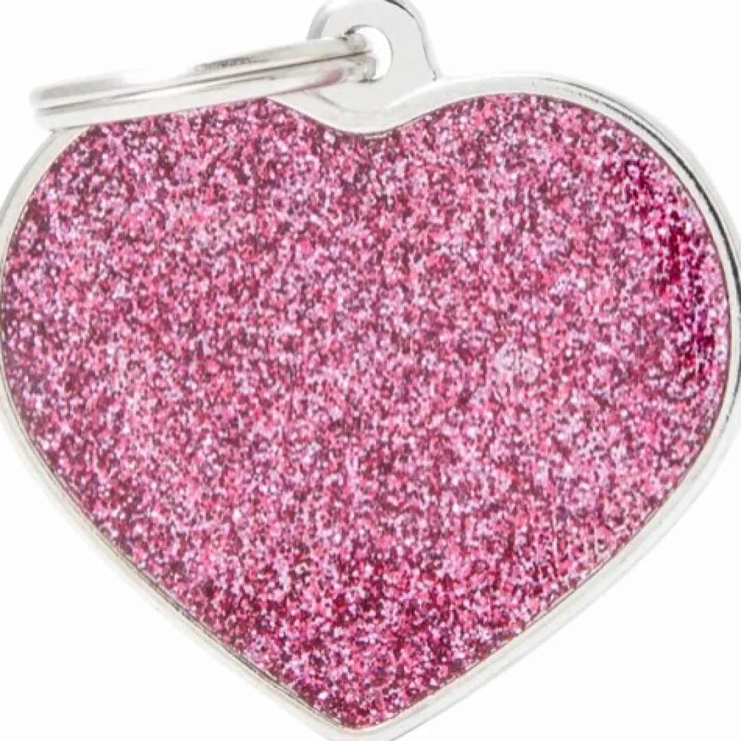 My Family Hundetegn Hundetegn My family Shine Hjerte Pink Stor