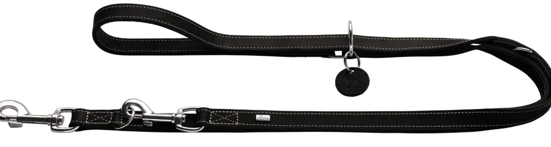 Hunter Aalborg læderline 15 mm Sort Førerline
