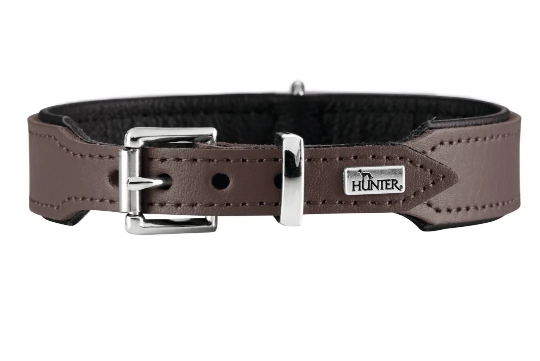 Hunter Basic halsbånd str.37 Brun - 30,0-34,5 cm