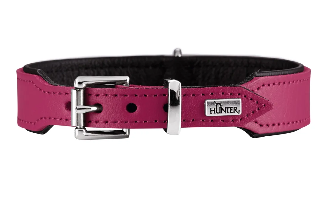 Hunter Basic halsbånd str.37 Pink - 30,0-34,5 cm