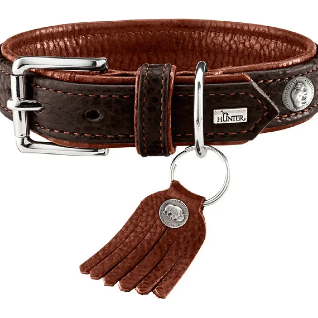 Hunter Cody 55 Mørkebrun Cognac hundehalsbånd - 42-48 cm