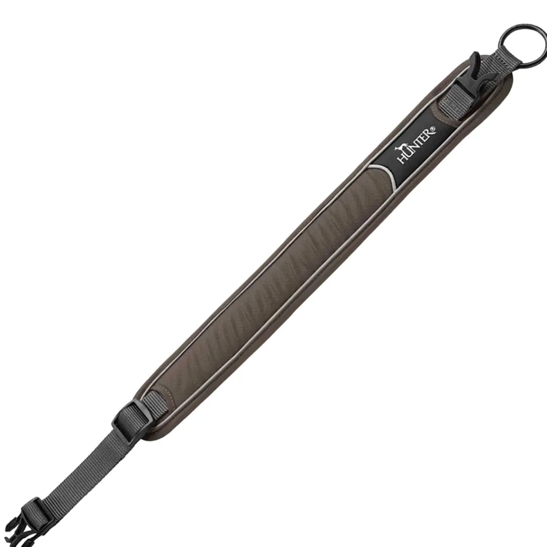 Hunter Divo Hundehalsbånd L 45-55 Brun/Grå - justerbart hundehalsbånd (45-55 cm, B 4,5 cm)