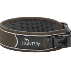 Hunter Divo Hundehalsbånd S 25-35 Brun/Grå - justerbart hundehalsbånd (25-35 cm, B 4 cm)