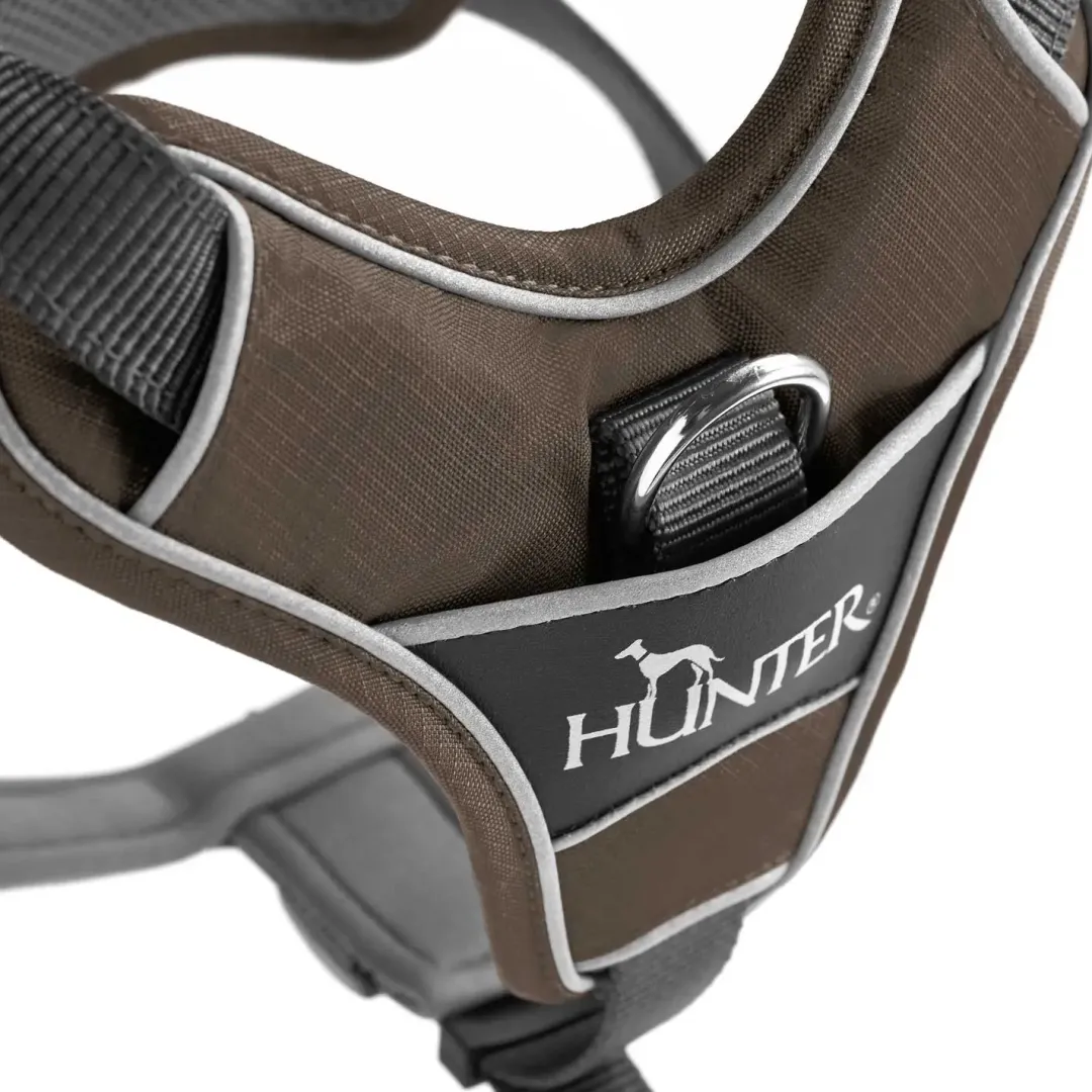 Hunter Divo hundesele L brun/grå just mave 72-100 cm - Kraftig støtte og tryg pasform