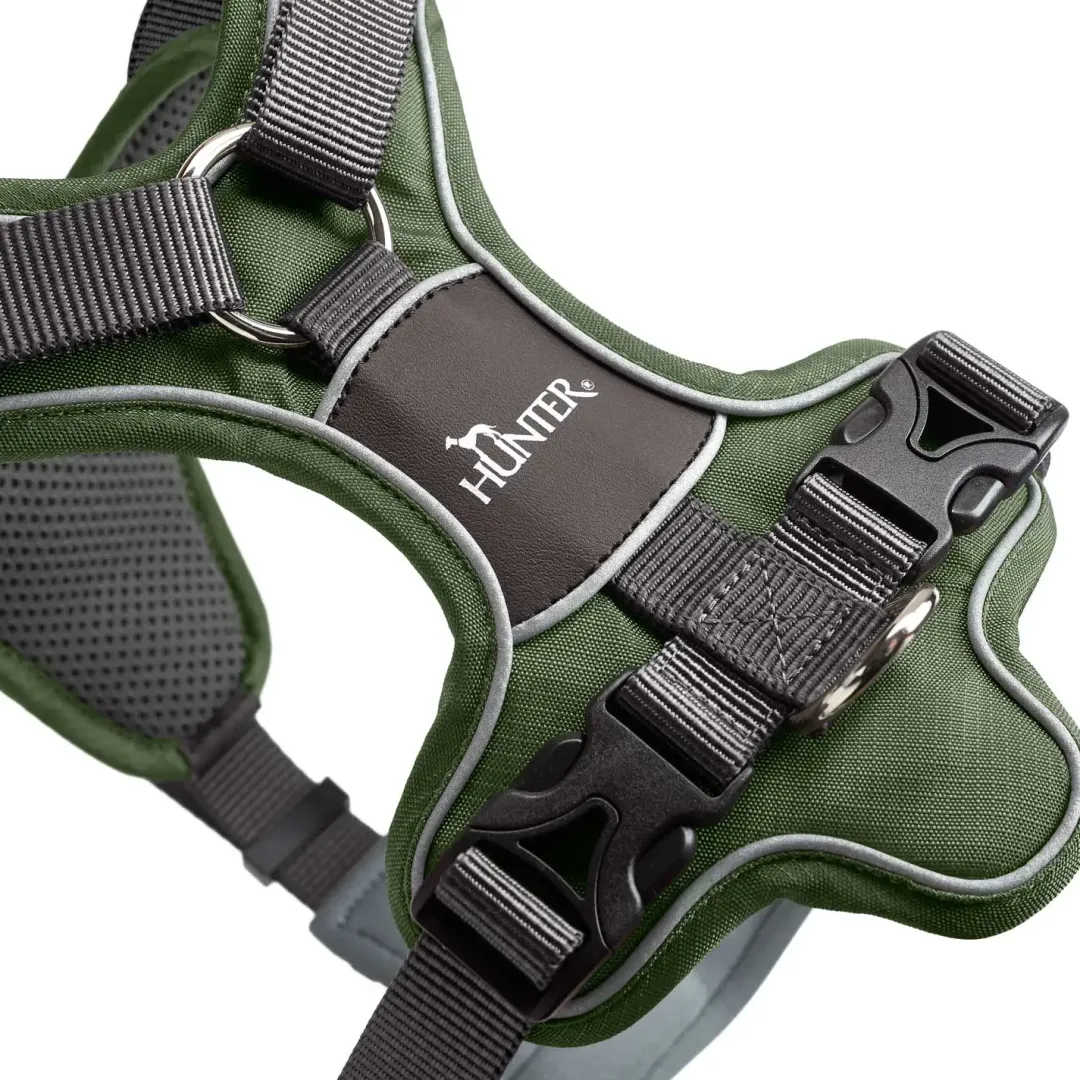 Hunter Divo hundesele L-XL grøn/grå just mave 79-107 cm - Stabil kontrol og komfort