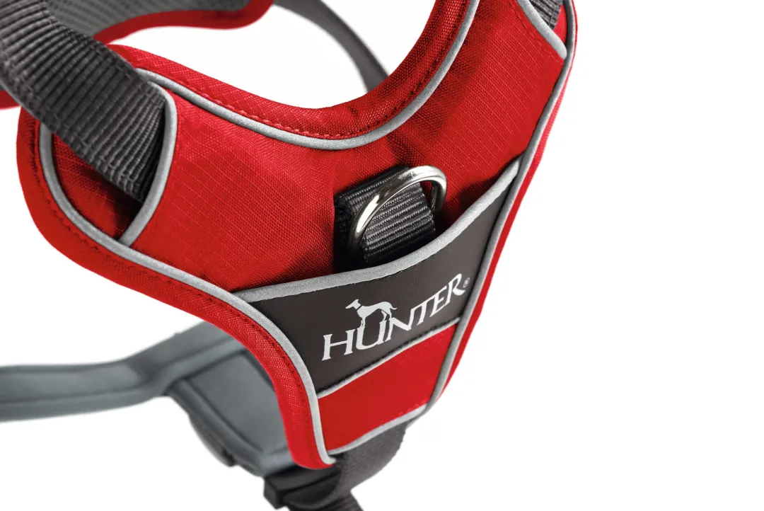 Hunter Divo hundesele L-XL rød/grå just mave 79-107 cm - Ekstra stabilitet og komfort