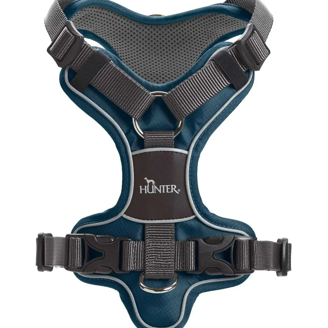 Hunter Divo hundesele S-M petrol/grå just mave 52-68 cm - Stabil støtte og rolig bevægelse