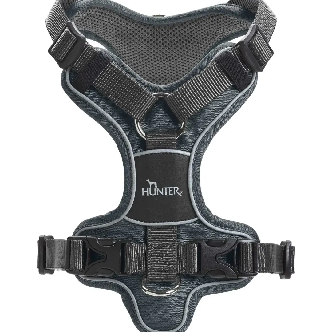 Hunter Divo hundesele XS grå/grå just mave 34-47 cm - Stabil kontrol og komfort