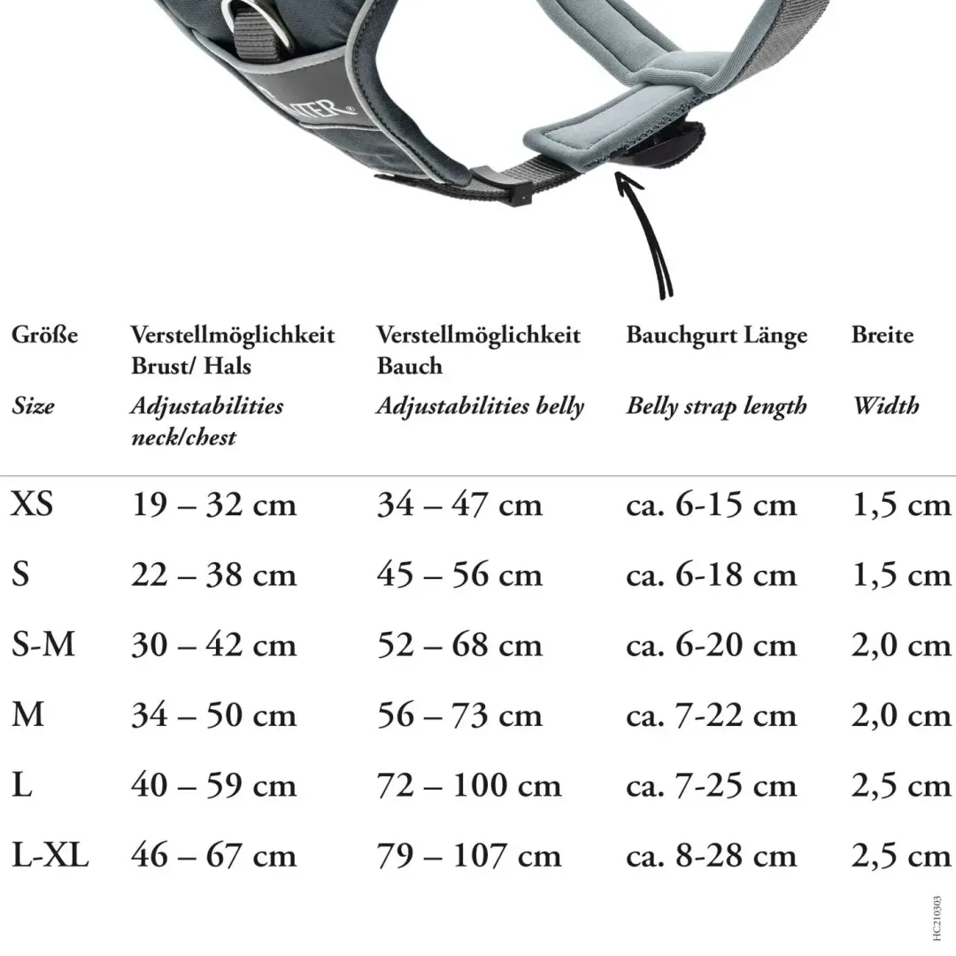Hunter Divo hundesele XS rød/grå just mave 34-47 cm - Let pasform og tryg kontrol
