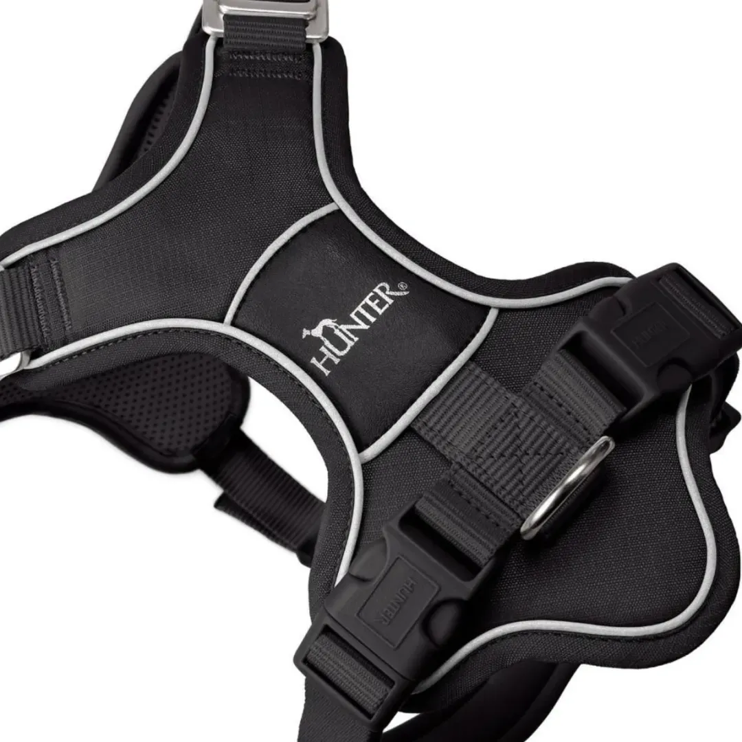 Hunter Divo Up hundesele L sort just mave 72-100 cm - Robust støtte og tryg kontrol
