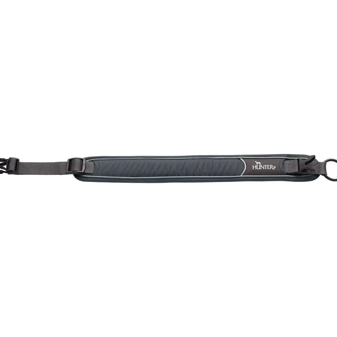 Hunter Halsbånd Divo L Grå/Grå - justerbart hundehalsbånd (45-55 cm, B 4,5 cm)